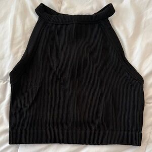Aerie Black Ribbed Top